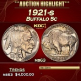 1921-s Buffalo Nickel 5c ms63 USCG