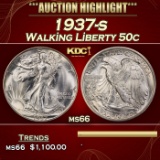 1937-s Walking Liberty Half Dollar 50c ms66 SEGS