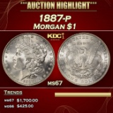 1887-p Morgan Dollar $1 Grades ms67
