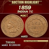 1859 Indian Cent 1c ms63 USCG