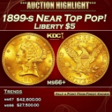 1899-s Gold Liberty Half Eagle Near Top Pop! $5 ms66+ SEGS