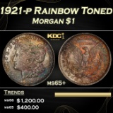 1921-p Morgan Dollar Rainbow Toned $1 ms65+ SEGS