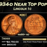 1934-d Lincoln Cent Near Top Pop 1c ms66+ rd SEGS