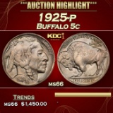 1925-p Buffalo Nickel 5c ms66 SEGS
