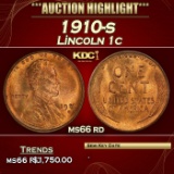 1910-s Lincoln Cent 1c ms66 rd SEGS