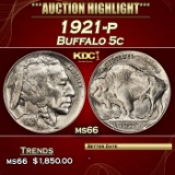 1921-p Buffalo Nickel 5c ms66 SEGS