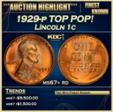 1929-p Lincoln Cent TOP POP! 1c ms67+ rd SEGS