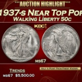 1937-s Walking Liberty Half Dollar Near Top Pop 50c ms67 SEGS