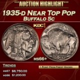 1935-d Buffalo Nickel Near Top Pop 5c ms66+ SEGS