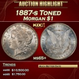 1887-s Morgan Dollar Toned $1 ms65+ SEGS
