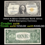 1935A $1 Silver Certificate North Africa WWII Emergency Currency Grades Choice AU/BU Slider