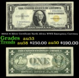 1935A $1 Silver Certificate North Africa WWII Emergency Currency Grades Select AU
