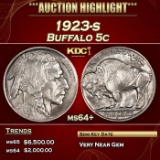 1923-s Buffalo Nickel 5c ms64+ SEGS