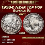 1938-d Buffalo Nickel Near Top Pop 5c ms68 SEGS