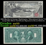 1896 $1 large size Silver Certificate Martha & George Washington 