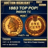 1883 Proof Indian Cent TOP POP! 1c pr67+ rb SEGS