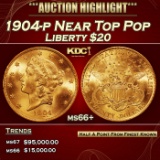 1904-p Gold Liberty Double Eagle Near Top Pop $20 ms66+ SEGS