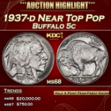 1937-d Buffalo Nickel Near Top Pop 5c ms68 SEGS