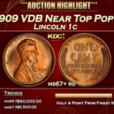1909 VDB Lincoln Cent Near Top Pop! 1c ms67+ rd SEGS