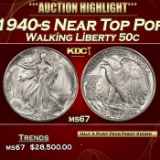 1940-s Walking Liberty Half Dollar Near Top Pop 50c ms67 SEGS