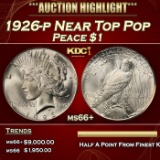 1926-p Peace Dollar Near Top Pop $1 ms66+ SEGS