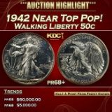 1942 Proof Walking Liberty Half Dollar Near Top Pop! 50c pr68+ SEGS