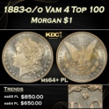 1883-o/o Vam 4 Top 100 Morgan Dollar $1 ms64+ PL SEGS