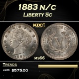 1883 n/c Liberty Nickel 5c Grades ms66