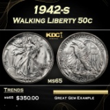 1942-s Walking Liberty Half Dollar 50c Grades ms65