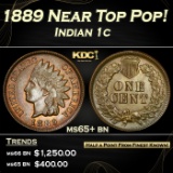 1889 Indian Cent Near Top Pop! 1c ms65+ bn SEGS