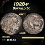 1928-p Buffalo Nickel 5c Grades ms66