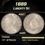 1889 Liberty Nickel 5c Grades ms65