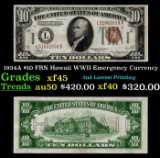 1934A $10 FRN Hawaii WWII Emergency Currency Grades xf+