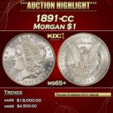 1891-cc Morgan Dollar $1 ms65+ SEGS