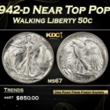 1942-d Walking Liberty Half Dollar Near Top Pop 50c ms67 SEGS