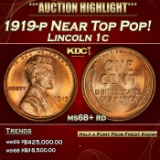 1919-p Lincoln Cent Near Top Pop! 1c ms68+ rd SEGS