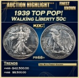 1939 Proof Walking Liberty Half Dollar TOP POP! 50c pr68+ SEGS