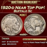 1920-d Buffalo Nickel Near Top Pop! 5c ms66+ SEGS