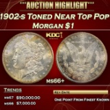 1902-s Morgan Dollar Toned Near Top Pop $1 ms66+ SEGS