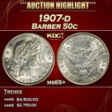 1907-d Barber Half Dollars 50c ms65+ SEGS