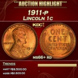 1911-p Lincoln Cent 1c ms66+ rd SEGS