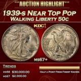 1939-s Walking Liberty Half Dollar Near Top Pop 50c ms67+ SEGS