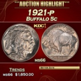 1921-p Buffalo Nickel 5c ms66 SEGS