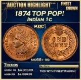 1874 Indian Cent TOP POP! 1c ms66+ rb SEGS