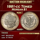 1881-cc Morgan Dollar Toned $1 ms66+ SEGS