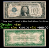 **Star Note** 1928A $1 Blue Seal Silver Certificate Grades vf+