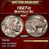 1927-d Buffalo Nickel 5c ms64+ SEGS