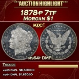 1878-p 7tf Morgan Dollar $1 ms64+ DMPL SEGS