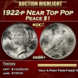 1922-p Peace Dollar Near Top Pop $1 ms66+ SEGS