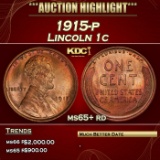 1915-p Lincoln Cent 1c ms65+ rd SEGS